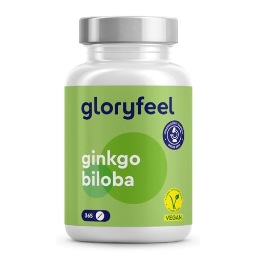 Ginkgo Biloba - 365 Tabletas Veganas (Para 1 año) - Extracto Premium 50:1 - Flavonoides...