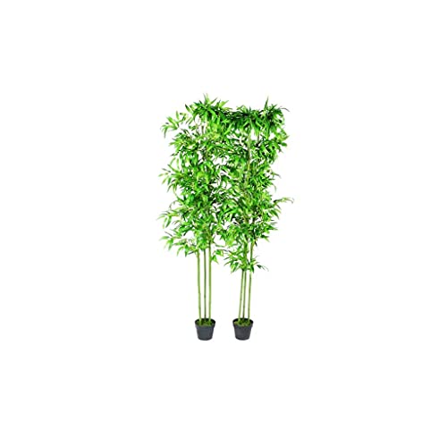 vidaXL 2x Plantas Artificiales Bambú con Cañas Reales 190 cm Maceta Plástico
