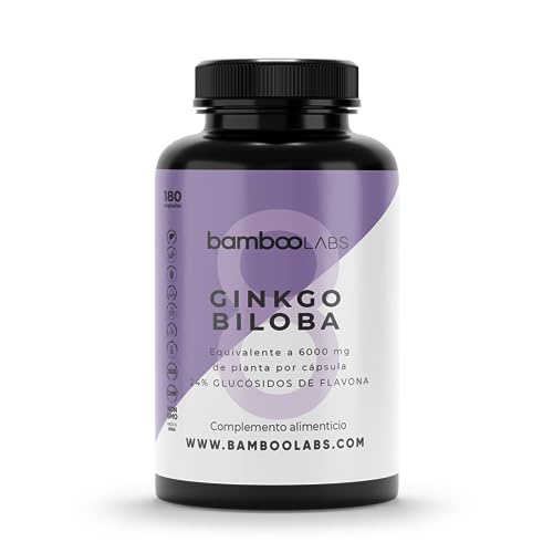 Bamboo Labs - Ginkgo Biloba 6000 mg, 100% Naturales con 24% Flavonoides y 6% Terpenos, Ginko Biloba...