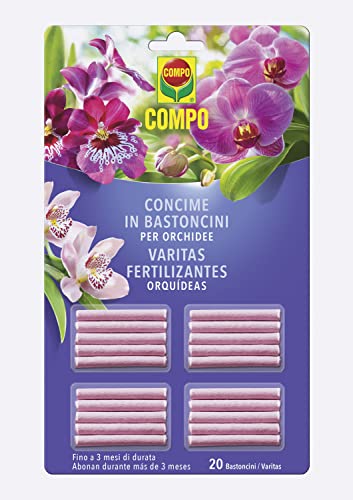 COMPO Varitas Fertilizantes Orquídeas, Abonado durante más de 3 meses, 20 unidades