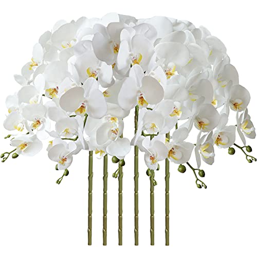 FagusHome 6 Piezas Flores Artificiales Orquídea Phalaenopsis Mariposa 80CM Artificiales Flores de...