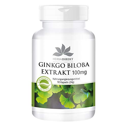 Ginkgo Biloba 100mg – mín. 24% de flavonas y 6% de lactonas – Vegano – 90 cápsulas