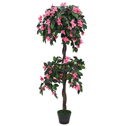 vidaXL Planta Artificial Azalea con Maceta 155 cm Verde/Rosa Decoración Flores