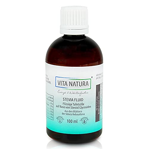 VITA NATURA Stevia líquido, Edulcorante natural, sustituto del azúcar - sin azúcar & sin...