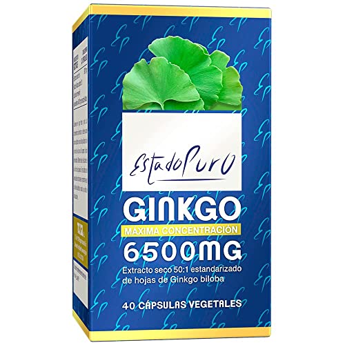 Ginkgo Biloba Estado Puro 6500mg | Extracto Estandarizado y Máxima Concentración | 24% de...